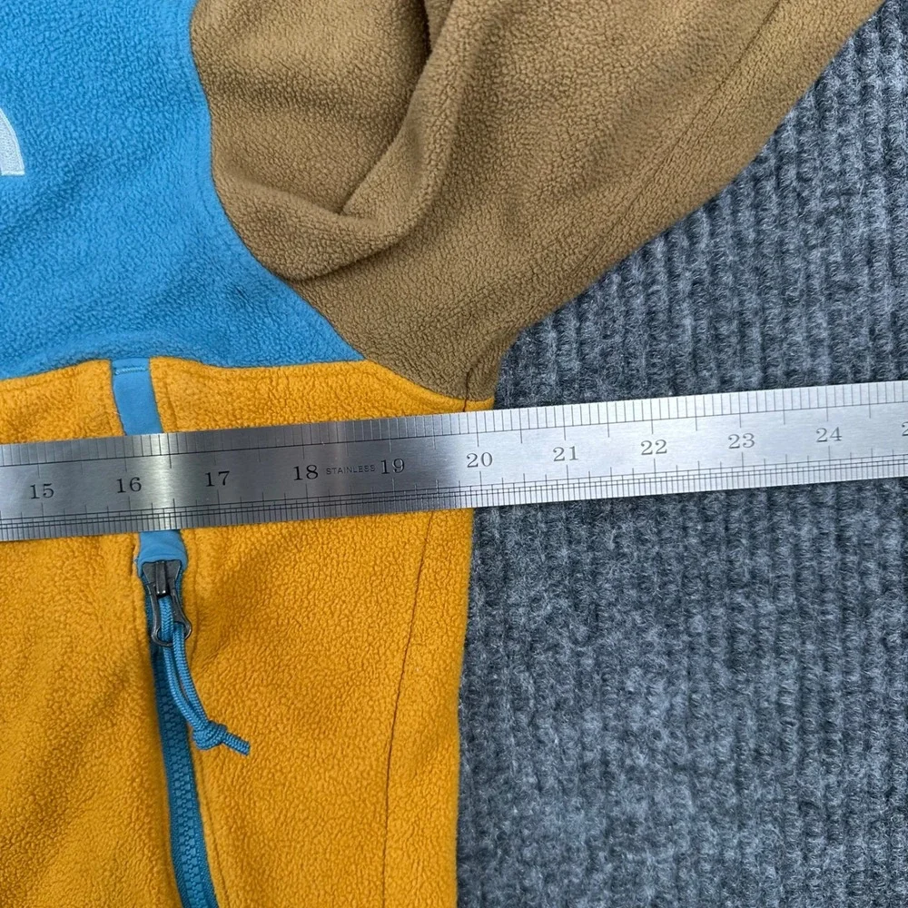 The North Face Denali Fleece Jacket Mens Medium Blue Yellow Colorblock Zip Up